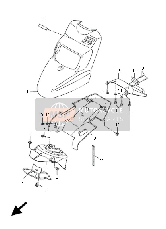 5WWF16420000, Butoir De Bavette, Yamaha, 3